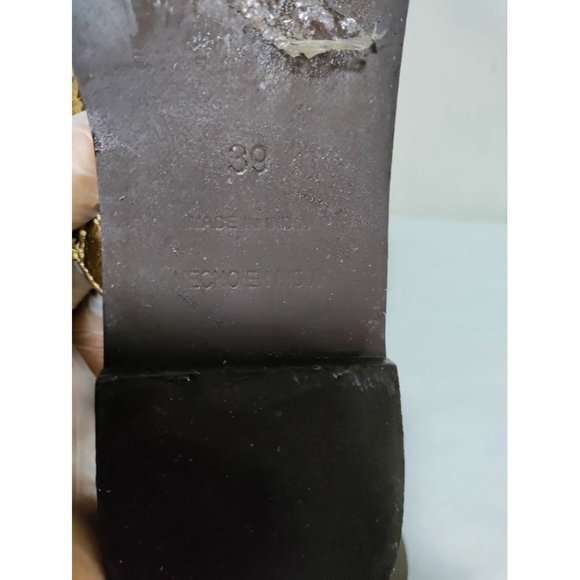 Zingara Womens Metallic Gold Sequins Open Toe Flat Sandals Size 38/7.5 - Picture 9 of 12